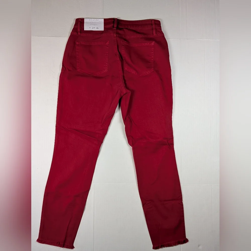 LOFT Curvy Skinny Women's Red Jeans